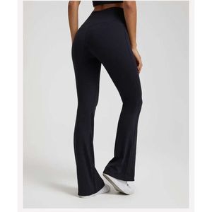 Lu Pant Align Женские спортивные леггинсы с низкой посадкой Расклешенные брюки Женские уличные повседневные спортивные брюки для фитнеса с подъемом бедер Танцевальные широкие брюки Yoga Lu Lemon LL 2024