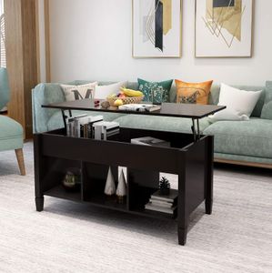 Lift Top Coffee Table,Wooden Furniture with Lifting Tabletop and Hidden Compartments