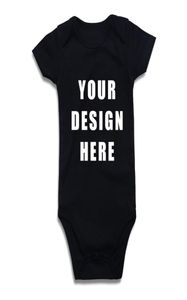 Yeni doğan erkek bebek kız bodysuit özel baskılı tek parça kıyafetler tulum pamuklu çocuk giyim katı siyah beyaz kırmızı kıyafetler q17767876