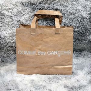 Брендовая сумка для покупок из крафт-бумаги из ПВХ, прозрачные портативные многоразовые кошельки и сумки унисекс, дизайнерские сумки с буквенным принтом