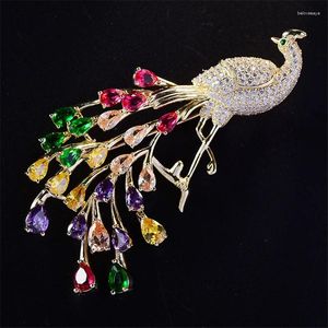 Broschen Bunte Kristall Phoenix Pfau Für Frauen Luxus Zirkon Brosche Pin Dekoration Kostüm Anzug Schal Tier Schmuck