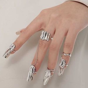 Кольца FanYin, набор металлических колец для дизайна ногтей, комбинированное кольцо для женщин, INS, продажа, трендовые ювелирные изделия для вечеринок, 240125