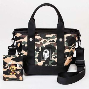 24SS Дизайнерская сумка Ape Bag Shark Japan Magazine Приложение Pack Comfort Ape Camo Tote Bag Кошелек Набор из двух предметов Женская сумка милого стиля в японском и корейском стиле