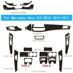 Araba Styling Karbon Fiber Araba İç Merkez Konsolu Renk Değişikliği Kalıp Çıkartma MERCEDES BENZ CLS W218 2012-2017