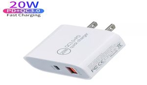 20W Hızlı QC30 Tip C Chargers USBC USB A AB US AU Duvar Fişi PD iPhone 12 13 14 Samsung S22 S23 Xiaomi Huawei A7328844