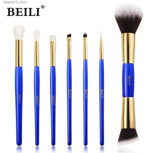 Pincéis de maquiagem BEILI Brush 7pcs Pincéis de maquiagem Set Double End 2 em 1 Foundation Powder Eyeshadow Blush Ferramentas de maquiagem Pincéis cosméticos para Trave Q240126