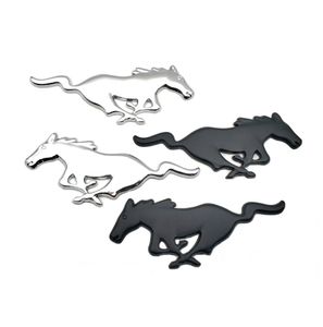 Çift Metal 3D Koşan At Yan Kapı Kanadı Çamurluk Araba Rozeti Sticker Mustang için Otomatik Amblem7696451