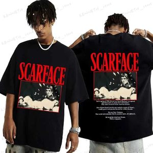 Erkek Tişörtler Hip Hop Film Scarface Tony Montana Graphics T-Shirt Erkek Moda Kaya Giyim