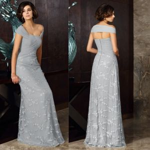 Fulllace Gelin Elbiseler Gri Omuz Kapalı Bir Çizgi Dantelli Anne Elbiseler Şifon Damat Elbise Anne Düğün Konuk Elbise Amm040