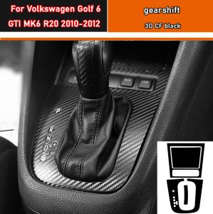Adesivo per interni auto Pellicola protettiva per scatola ingranaggi per VW Golf 6 GTI MK6 R20 2010-2012 Adesivo per pannello finestra auto in fibra di carbonio nero