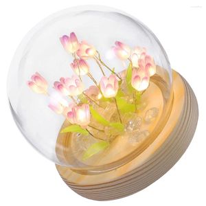 Luzes noturnas Tulipa Saya Lâmpada DIY Kit Criativo Lâmpadas de Flores para Quartos Atmosfera Mesa