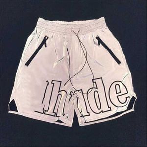 Rhudeee Mens Shorts Casuam Yaz Tezgahı Pantolon Sportwear Kısa Mektup Gevşek Mektup Erkekler Giyim Asya Boyutu 608L