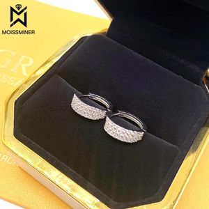 Charm Moissanit Küpeler VVS Klasik Yuvarlak S Sier Real Diamond Buzlu Kadınlar İçin Erkekler Highend Jewelry Pass Tester