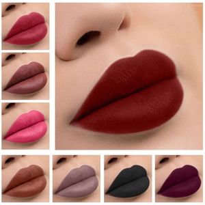 Lip Gloss 12colors Sexy Long Lasting Velvet Matte Liquid Lipstick Makeup Women Beauty Red Nonstick Cup Waterproof