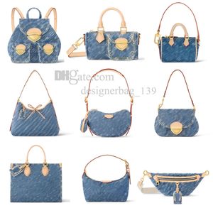 Designer tas vintage denim tas dames cross body Luxe handtassen Hobo Schoudertassen Blauwe Denim bloemen messenger portemonnees