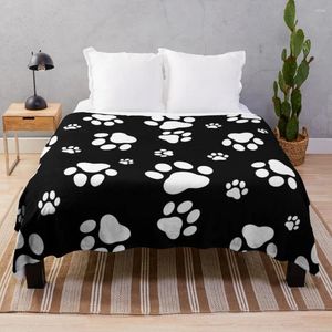 Одеяла Pawprints (белые) Дизайнерское одеяло для мишени
