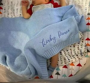 Style Wholesale Blanket Baby Girls And Boys Customized Name Printing Sleeping Blankets Babys Many Size Many Colors 240122