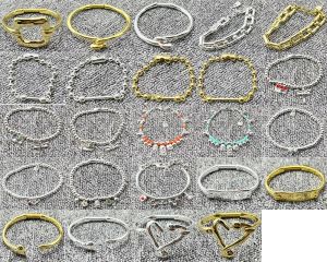 Braccialetti 2023 nuova vendita calda moda squisita elettrolitico argento 925 perline multiple braccialetto pulsante regalo di festa