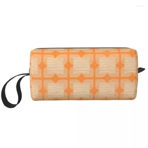 Косметички Orla Kiely Цветочная плитка Оранжевая сумка Женская большая вместительная косметичка для хранения косметики Dopp Kit Box Подарки