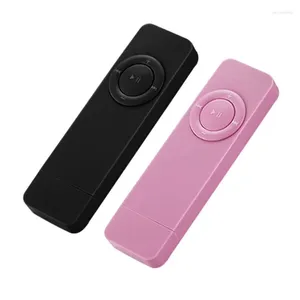 2pcs Taşınabilir USB Sport U Disk Mini Mp3 Müzik Çalar Destek 32GB TF Kart (BlackPink)