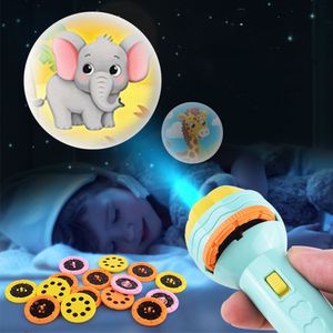 Flashlight Projector Meşale Lamba Oyuncak Sevimli Karikatür Yaratıcılık Oyuncak Torç Lambası Projektör Oyuncak Bebek Uyku Hikayesi Kitabı