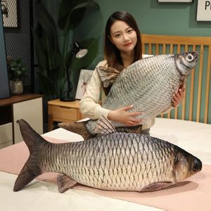 30-100cm Simulation Funny Fish Plush Toys Stuffed Soft Animal Carp Plush Pillow Creative Sleep Cushion for Kids Girls Xmas Gift 240122