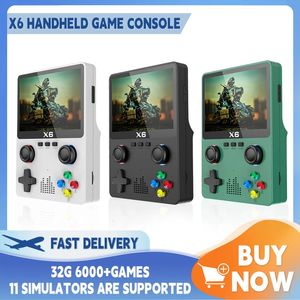 x6 game console 3.5Inch IPS Screen Handheld Game Player Dual Joystick 11 Simulators GBA Video Game Console for Kids Gifts 240124