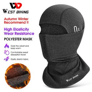 WEST BIKING Winter Fleece Cycling Cap Hat Windproof Men Women Sport Scarf Balaclava Ski Bicycle Motorcycle Running Neck Warmer 240124