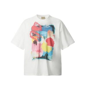 Летняя футболка премиум-класса USA Street, футболка большого размера, выцветшая потертая картина, стираная повседневная мужская и женская хлопковая футболка World 24ss, 28 января