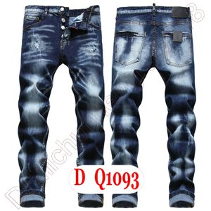 Мужские джинсы D2 Роскошные итальянские дизайнерские джинсовые джинсы Мужские брюки с вышивкой DQ21093 Модные брюки с отверстиями для износа и брызгами чернил Брюки для езды на мотоцикле Одежда US28-42 / EU44-58