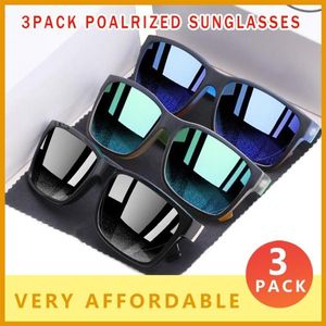 3 Paket Spor Erkekler Güneş Gözlüğü Polarize Şok edici Renkler Güneş Gözlük Açık Elmore Stil Pokromik Lens Goggles H60252Q