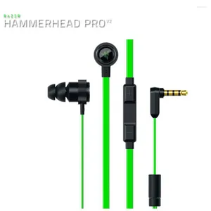 Razer Hammerhead Pro V2 IOS Android için Kulaklıklar Özel ayarlı Çift Sürücü Teknolojisi Sıralı Mic Volume Control Alüminyum Fram