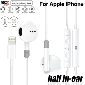 Apple Orijinal Bluetooth Kablolu Kulaklıklar için iPhone 11 13 12 14 Pro Max XS XR X 8 7 Plus 6 Yarı Yarım Kulak İçeriği Kulaklık