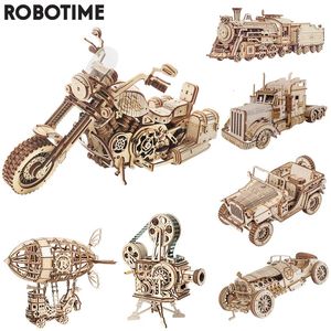 Robotime ROKR DIY 3D Wooden Puzzle Gear Model Building Kit Toys Gift for Children Teens 240122