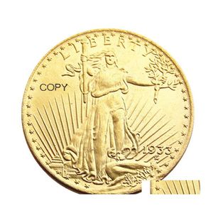 Искусство и ремесла США 19281927 20 долларов Saint Gaudens Double Eagle Craft с девизом Позолоченная копия монеты Производство металлических штампов F Dhvbl
