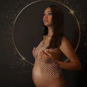 Maternidade/Boudoir Body Jewelry Mulheres Sexy Halter Backless Regata Sutiã Corrente Corpo Colar Borlas Festa