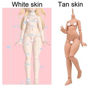 14 Doll Body Parts 20 Version 45cm WhiteTan Skin Jointed Accessories Soft PVC Diy Girl Dress Up Toy Gift No Clothes 240122