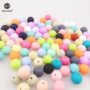 Alloy Let's Make Silicone Beads Round Sensory Baby Chew Balls(12mm 150pc)Teething Necklace Silicone Bead DIY Nusring Jewelry Mix Color