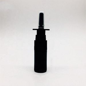 Navio 4 unidades 10ml 0 34oz HDPE frasco de spray nasal preto com bomba pulverizadora nasal atomizadores vazios portáteis garrafa de maquiagem cosmética205b