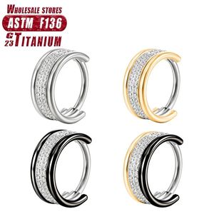Helix Tragus Piercing Cartilage Nose Rings for Women Earrings 36 Septum Zircon Hinged Segment Clicker Body Jewelry 240127