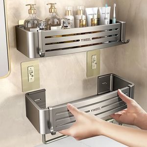 Derecesiz banyo raf duvarı monte şampuan duş köşe rafı makyaj düzenleyicisi duş rafı banyo aksesuarları 240118