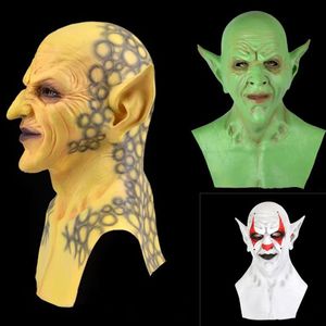 Beyaz Yeşil Sarı Fast Yeni Küçük Hayalet Maske Headgear Demon Palyaço Vampir Ork Maskesi Cadılar Bayramı Doğum Günü Partisi Komik2244