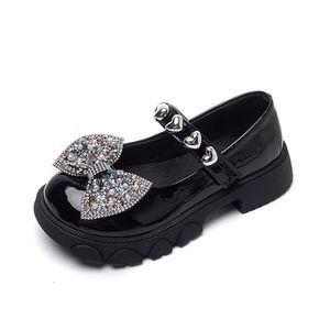 Children Girls Party Platform Leather Shoes Mary Janes For 4-9y Kids Flats High Heel Outdoor Princess Shoes 240124