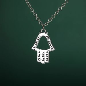 Ожерелье Хамса Рука Фатимы, кулон-цепочка для мужчин и женщин, белое золото 14 карат, ожерелья на пальму, турецкие ювелирные изделия, подарок