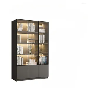 Dekoratif Plakalar Toz geçirmez kitaplık cam kapı ekran dolabı modern özel ev oturma odası entegre kombinasyon tüm duvar kitaplık