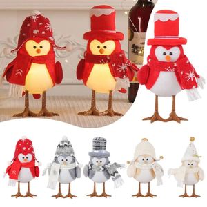 Hong Love Christmas Glows Bird 2023 Креативные рождественские украшения для рабочего стола, оптовая продажа, подарочные аксессуары, маленькое животное H1J2 240129