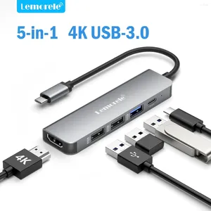 Lemorele TC101 USB HUB 3.0 5ports T Docking Station Tip C 4K30Hz HDMI uyumlu adaptör PD100W