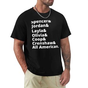 Erkek Tişörtleri Tüm Amerikan CW Futbol Gösterisi T-Shirt Kısa Kollu Tee Siyahları Kore Moda Erkekler Giyim