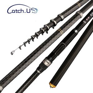 Catchu Rock Fishing Rod Carbon Fiber Telescopic Spinning Rods 36m72m Reservoir Pond BoatRockBeach Pole 240119