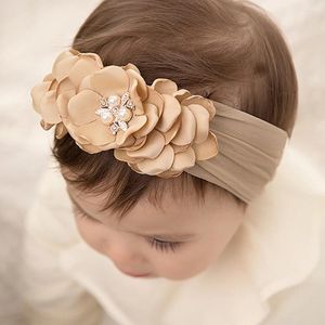 Saç Aksesuarları Elmas İnci Çiçek Kafası Bebek Kızlar Şifon Naylon Türban Yumuşak Türbantes Para Bebes Çocuk Kafa Bantları